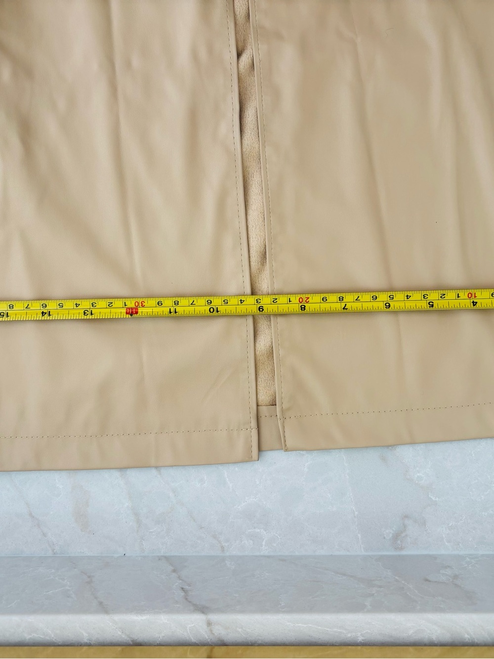 Zara‎ Camel Faux Leather Maxi Skirt Capsule Quiet Luxury Preppy Casual - Picture 7 of 8